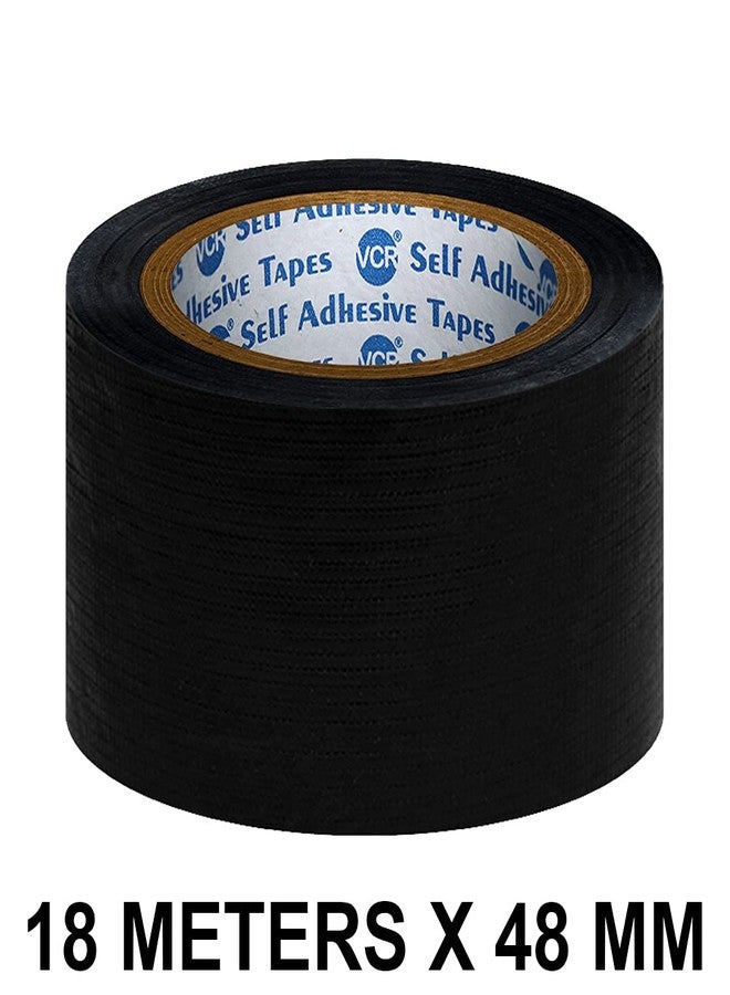 VCR Black Duct Tape - 18 Meters in Length 48mm / 2" Width - 1 Roll Per Pack - Strong Book Binding Tape - Waterproof Heavy Duty Duct Tape - Image 2